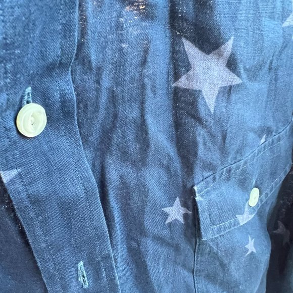Polo Ralph Lauren Linen Shirt Blue Americana Star (Big & Tall) XXL - Picture 3 of 6